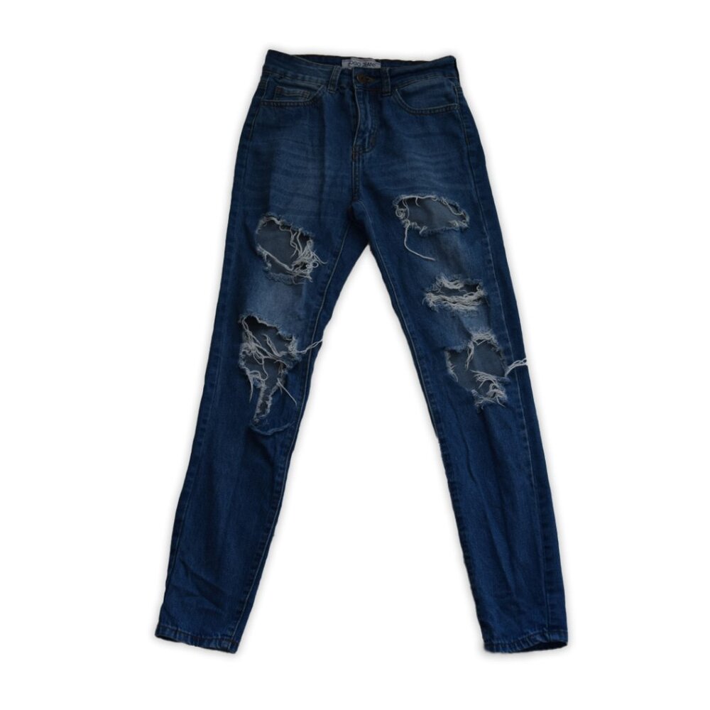 Gogo Jeans Size 1 / 25 Womens Distressed High Rise Ankle Length